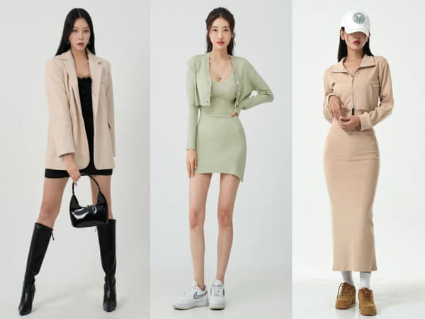 Cách phối đồ mùa đông cho cô nàng nấm lùn - Váy len body + Áo khoác dáng ngắn