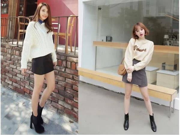 Cách phối đồ với giày boot nữ cổ lửng đẹp chuẩn trend Hàn Quốc