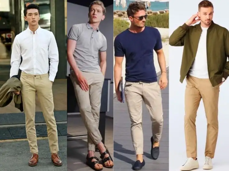  Mix giày lười cùng quần kaki – Thanh lịch và hiện đại