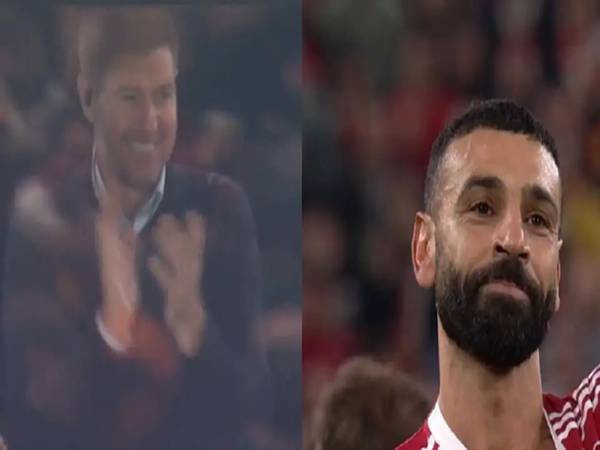 Steven Gerrard xúc động trên khán đài